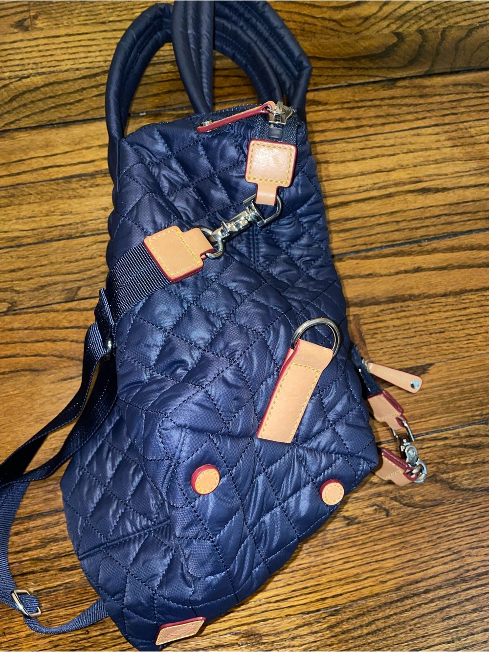MZ Wallace Sutton Navy Quilted Shoulder Satchel - Picture 6 of 11